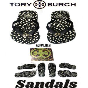 🛑 TORY BURCH Logo➕🆒 SANDALS Slip On SHOES Spotted Thong FLIP FLOP 💸BUY NOW‼️